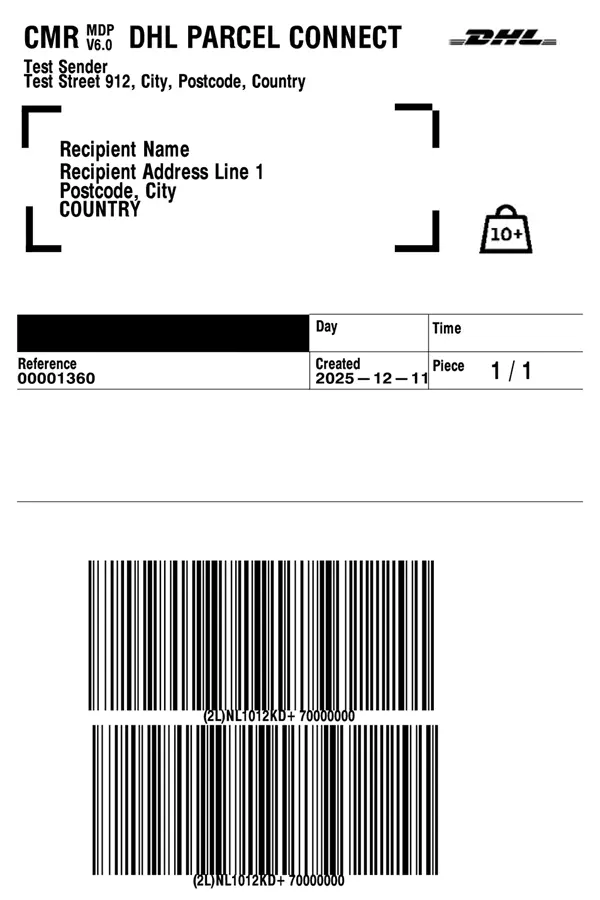 DHL shipping label