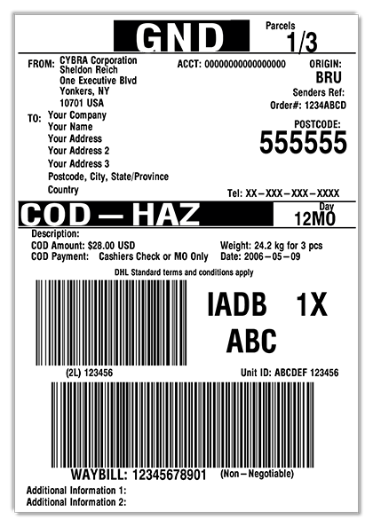 Develop DHL shipping labels with MarkMagic within your Manhattan WMi license.