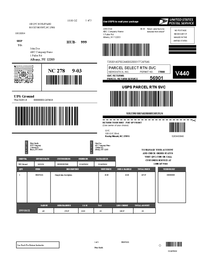 QVC Packing Slip Template CYBRA