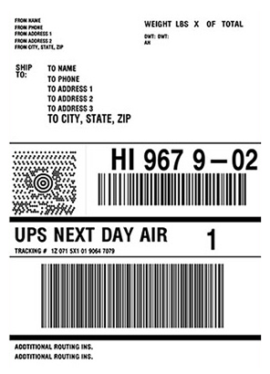 Design and print UPS shipping labels with JMagic