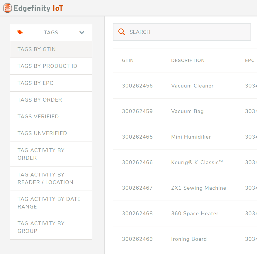 Organized your inventory data with Edgefinity IoT.