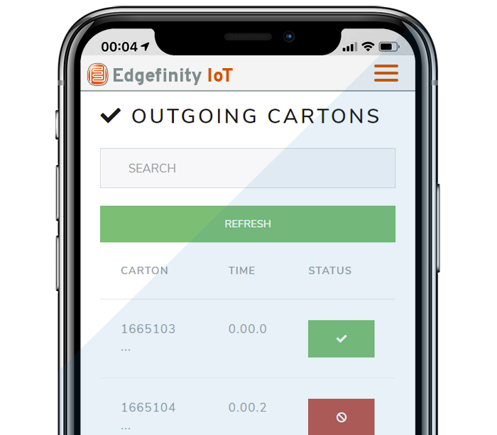 Tracking outbound cartons becomes easier with Edgefinity IoT.