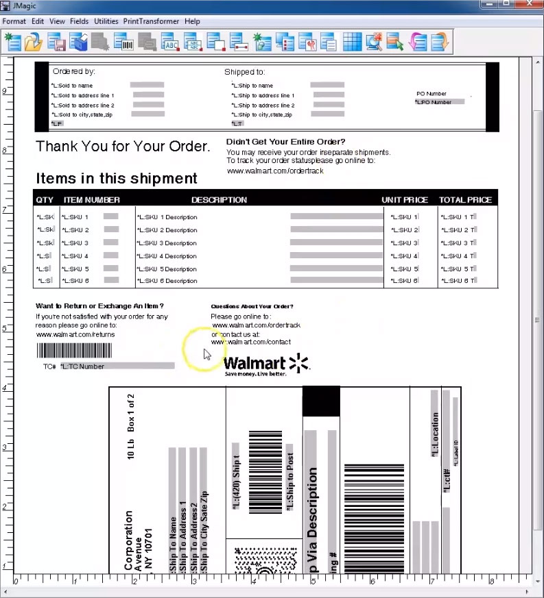 Design product forms and shipping labels with MarkMagic