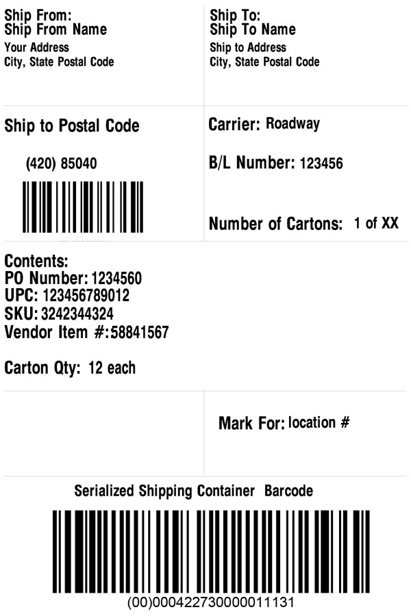 Bostwick-Braun Shipping Label