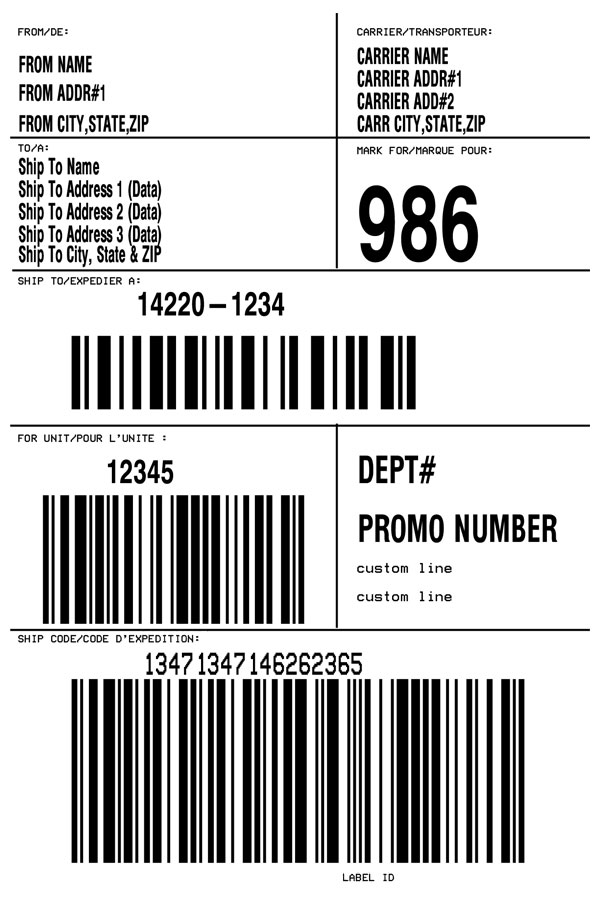 Sears Shipping Label