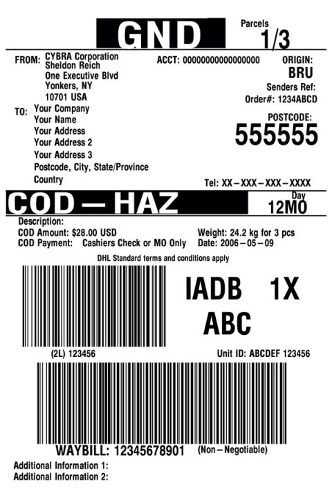 Dhl Shipping Label Template Cybra