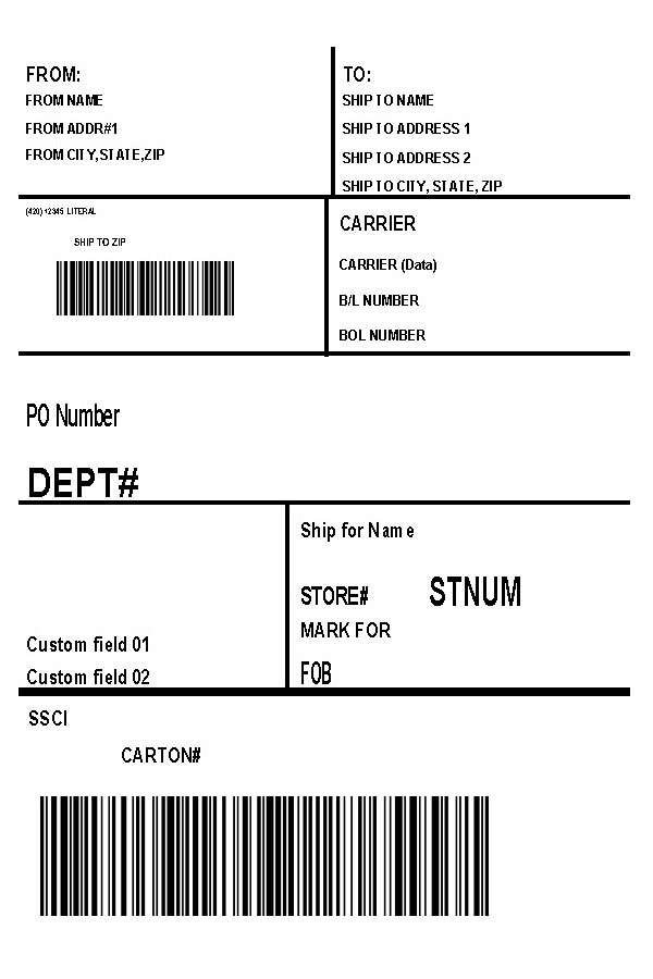 AAFES Compliance Shipping Label