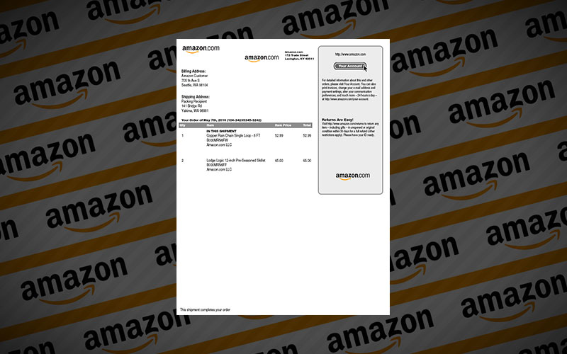 Amazon Packing Slip Template CYBRA