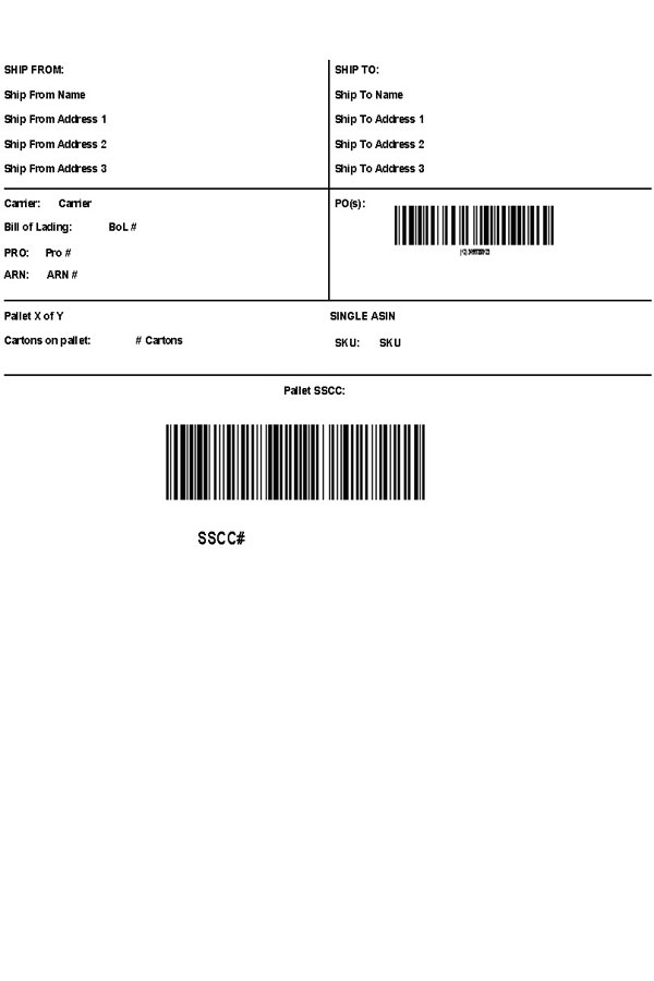 Amazon SSCC Shipping Label Template