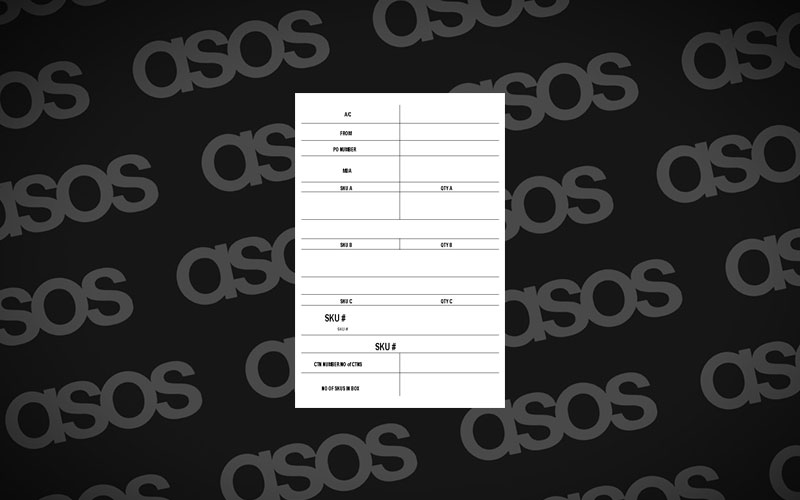 ASOS Carton Label Template