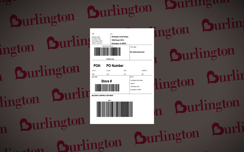 Burlington Shipping Label Template