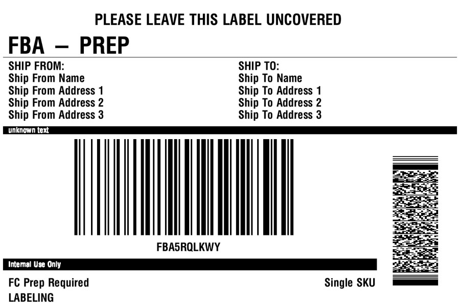 Amazon FBA Shipping Label Template