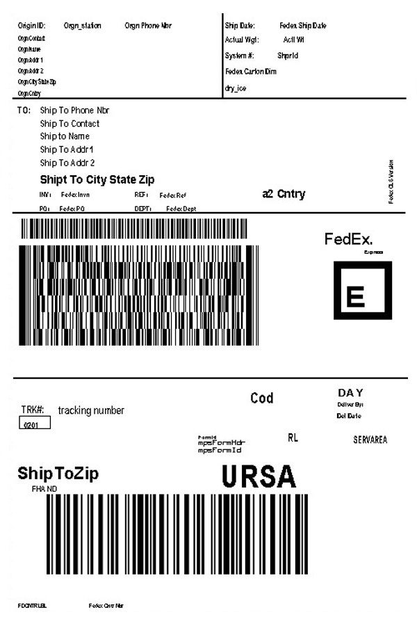 Fedex Shipping Label Word Template