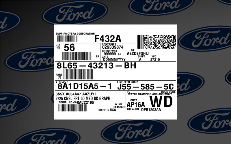 Ford Content Label Template
