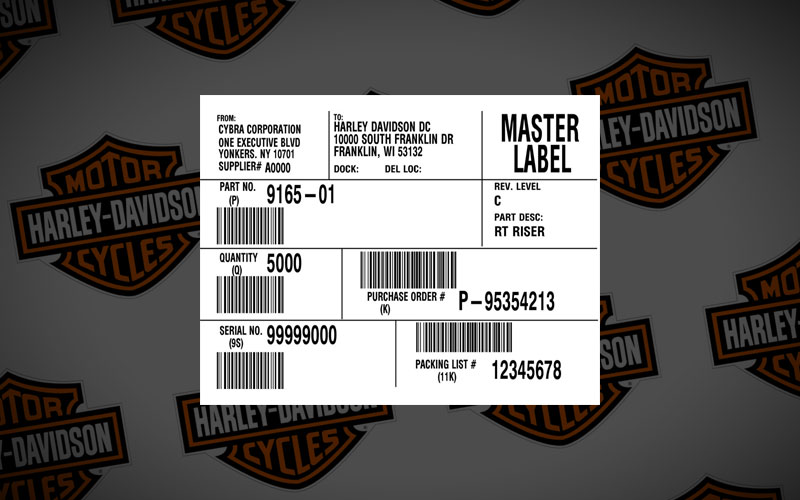 Harley-Davidson Content Label Template