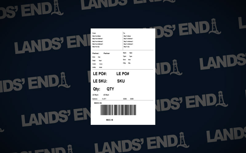 Lands’ End Shipping Label Template