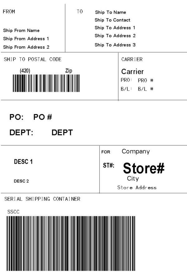 Macy's Compliance Shipping Label Template