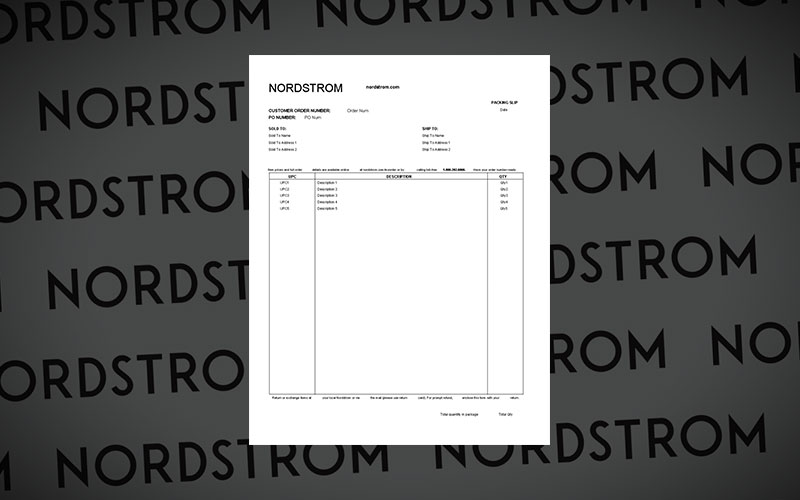 Nordstrom Packing Slip Template