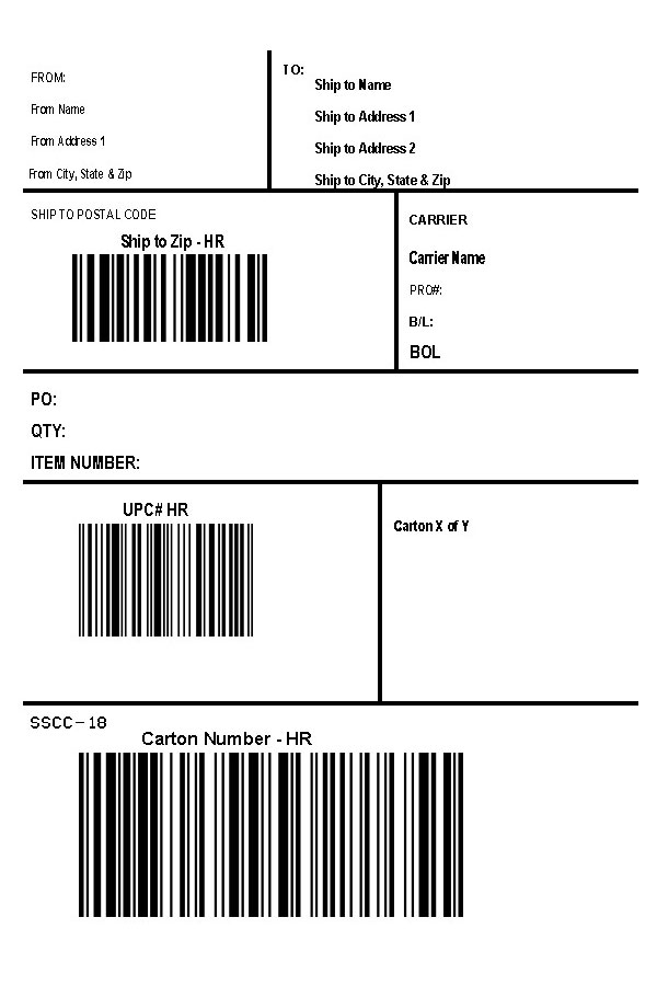 QVC Compliance Shipping Label Template