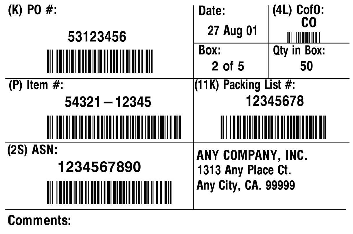Playtex Shipping Label Template
