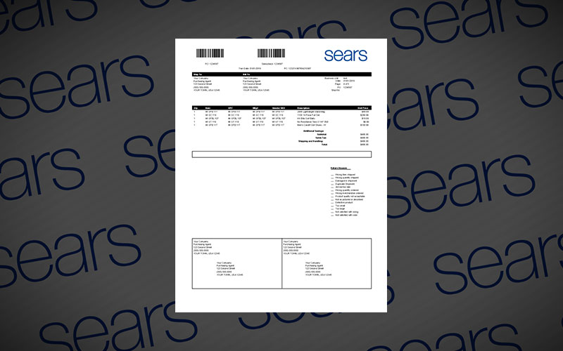 Sears Packing Slip Template