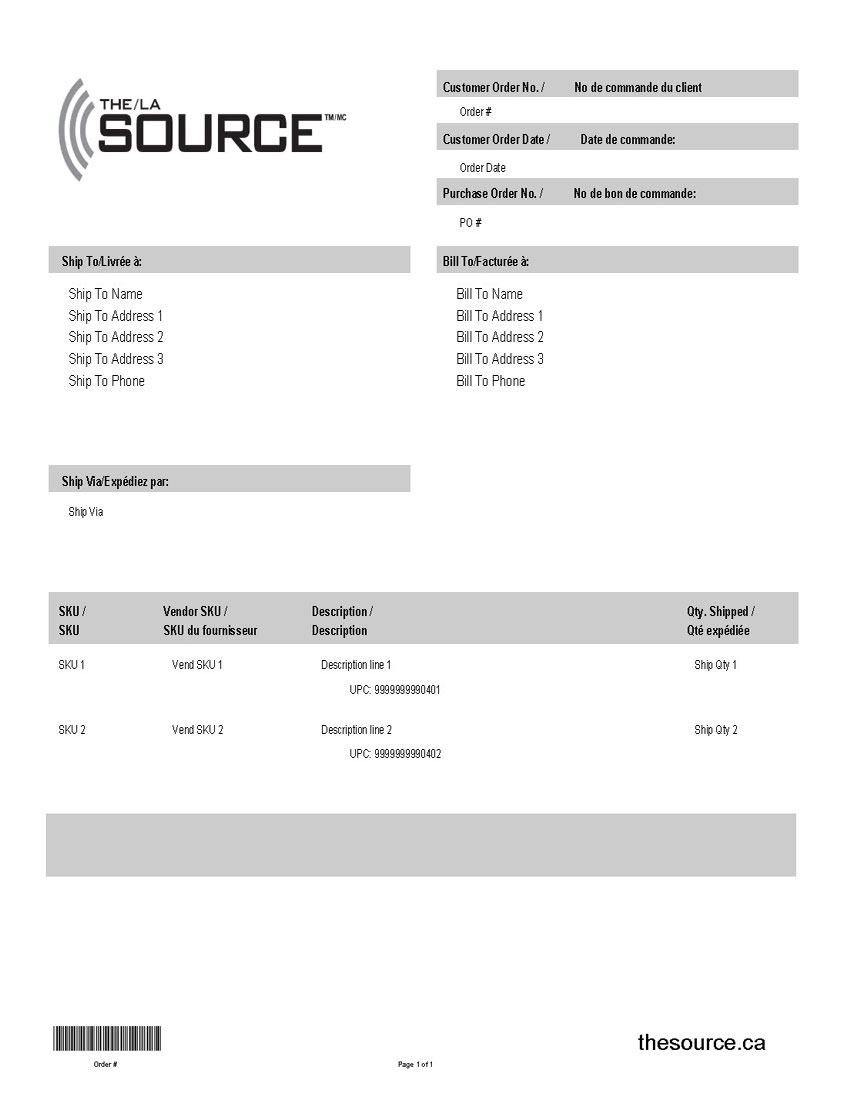 The Source Packing Slip
