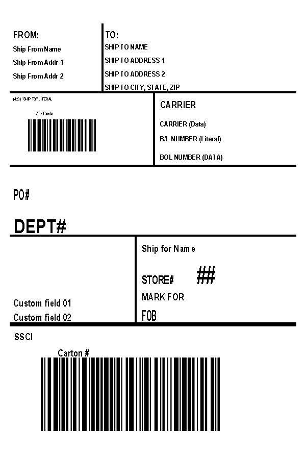 UCC 128 Shipping Label Template CYBRA