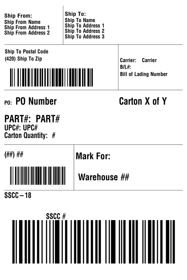Wayfair Compliance Shipping Label Template