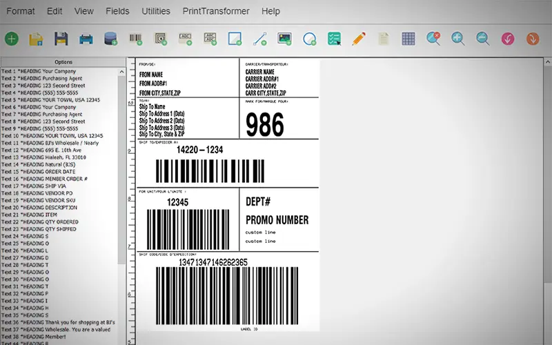 Shipping label printing software from CYBRA