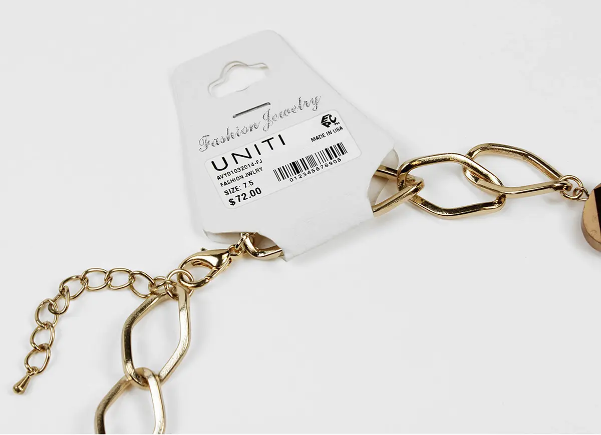 Product label with RFID tag for tracking jewelry