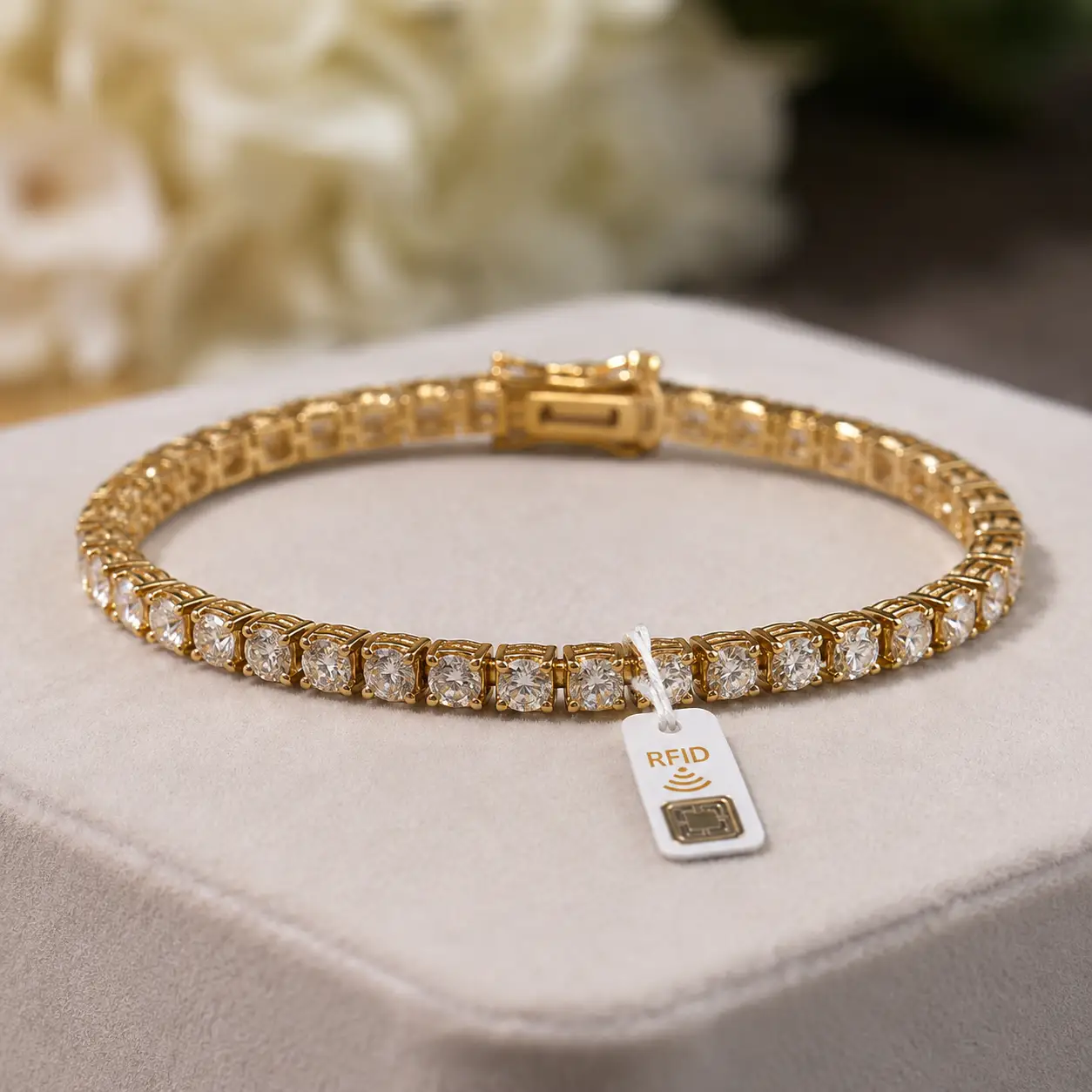 RFID affixed to a piece of jewelry